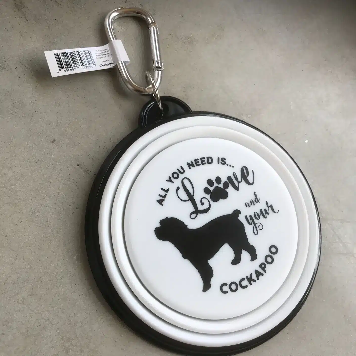2f821cb9b6f954654bc7bea2fd48ea178dd364d9e88935b4766b3a4c99ac9cdd Cockapoo Travel Pet Bowl - Image 1