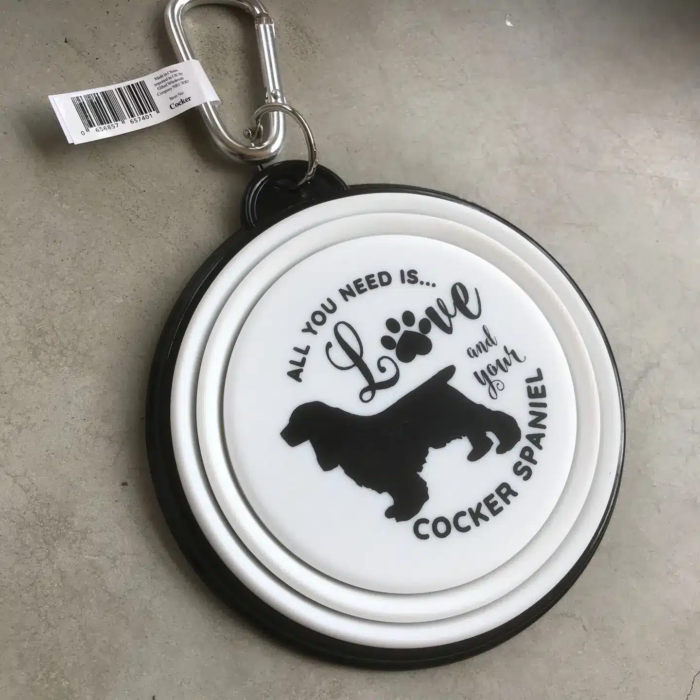 669e204b59835bbe77a0295b4ffe1b2c71c075c3f648fd450c1d42a77efbc624 Cocker Spaniel Travel Pet Bowl - Image 1