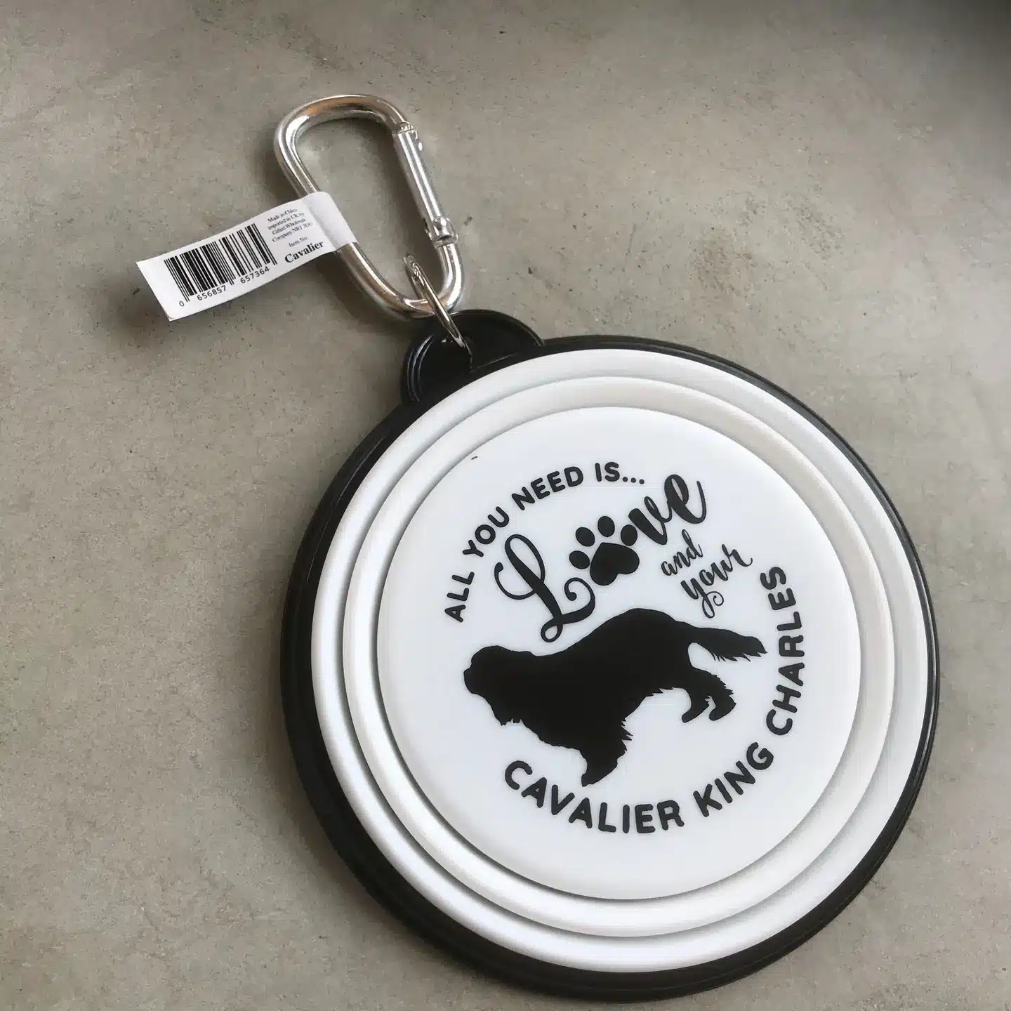 ecc82b7a04c33f2718ed665bc9b243db5ab0bc40c5556cfe20f9fb89cf03e6cc Cavalier King Charles Travel Pet Bowl - Image 1