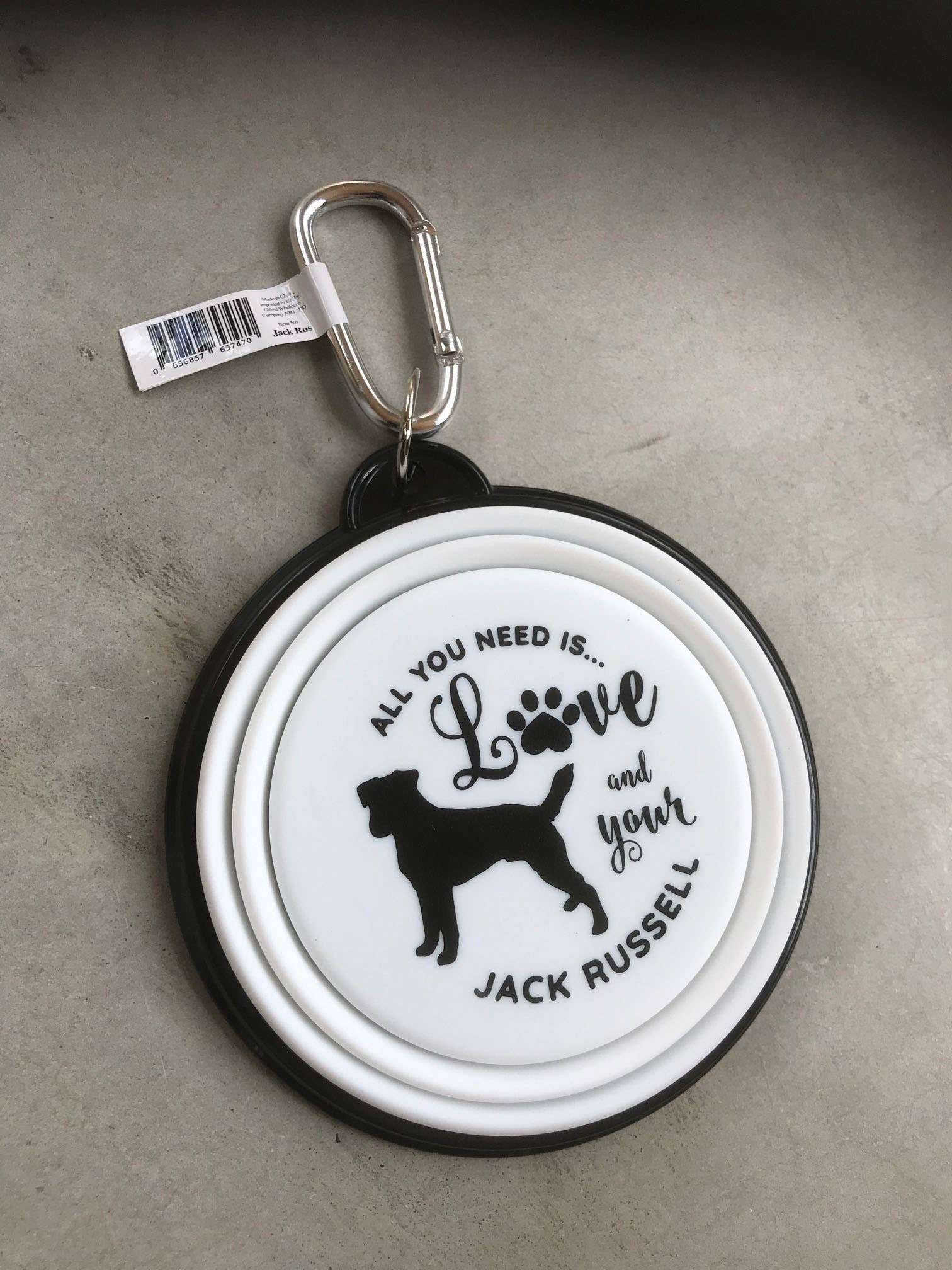 original (3) Jack Russell Long Tail Travel Pet Bowl - Image 1