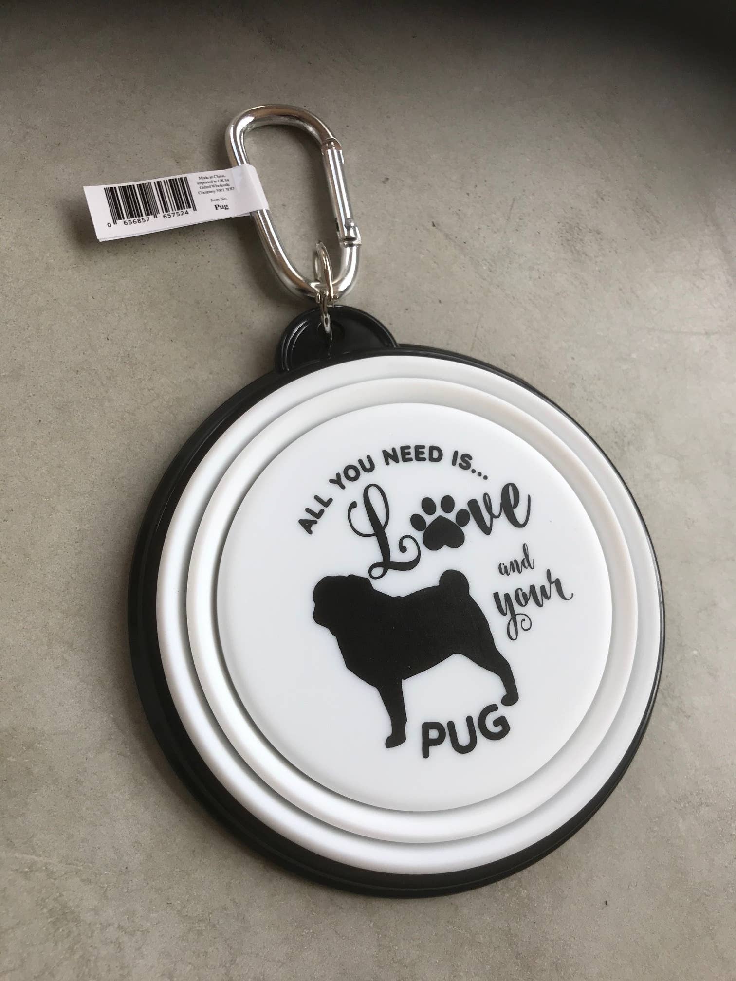 original (7) Pug 2 Legs Travel Pet Bowl - Image 1