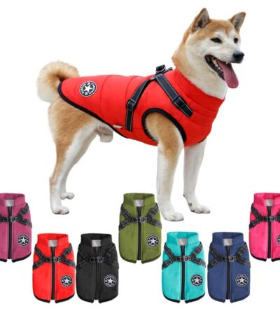 dog coat with harness all colours