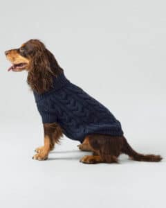 cable knit pullover blue