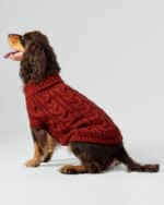 cable knit pullover red