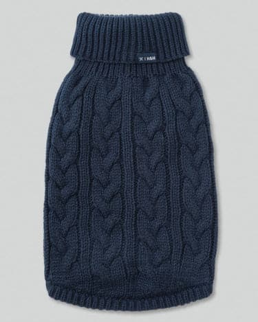 cable knit pullover blue