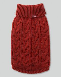 cable knit pullover red