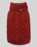 cable knit pullover red