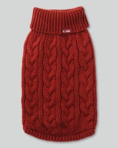 cable knit pullover red