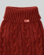 cable knit pullover red