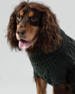cable knit pullover green