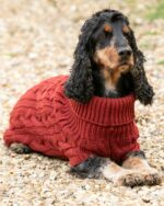 cable knit pullover red